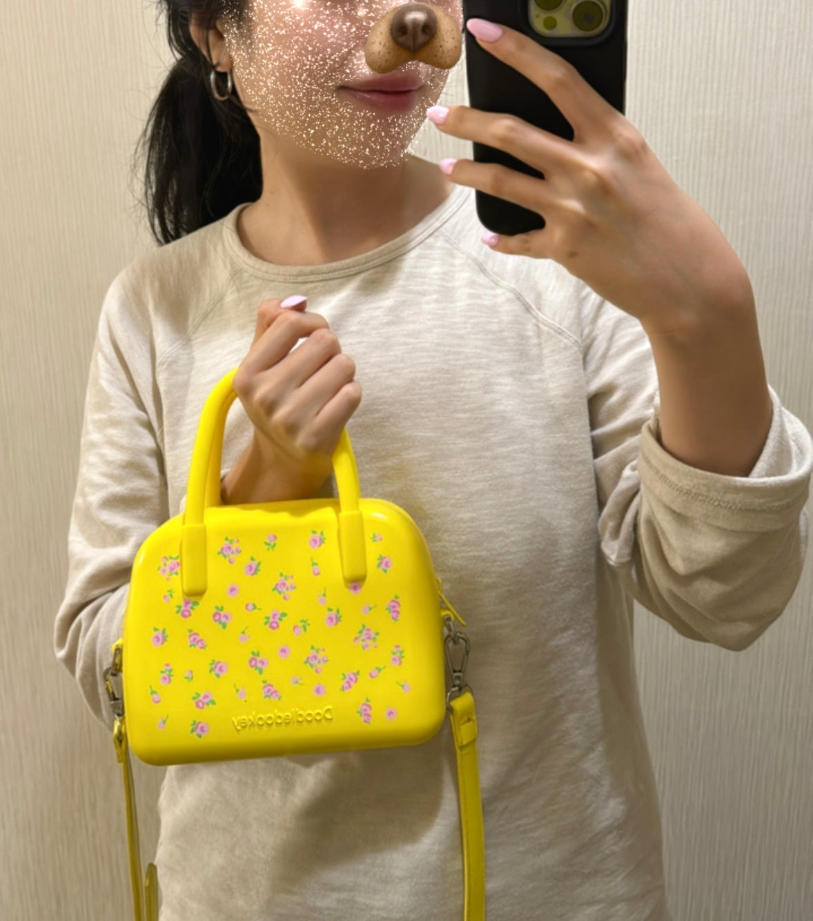 Silicone Floral Bag Yellow