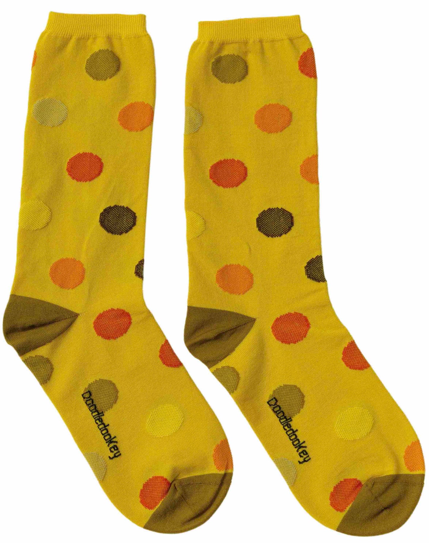 Egyptian Cotton Polka Dot Crew Socks Yellow