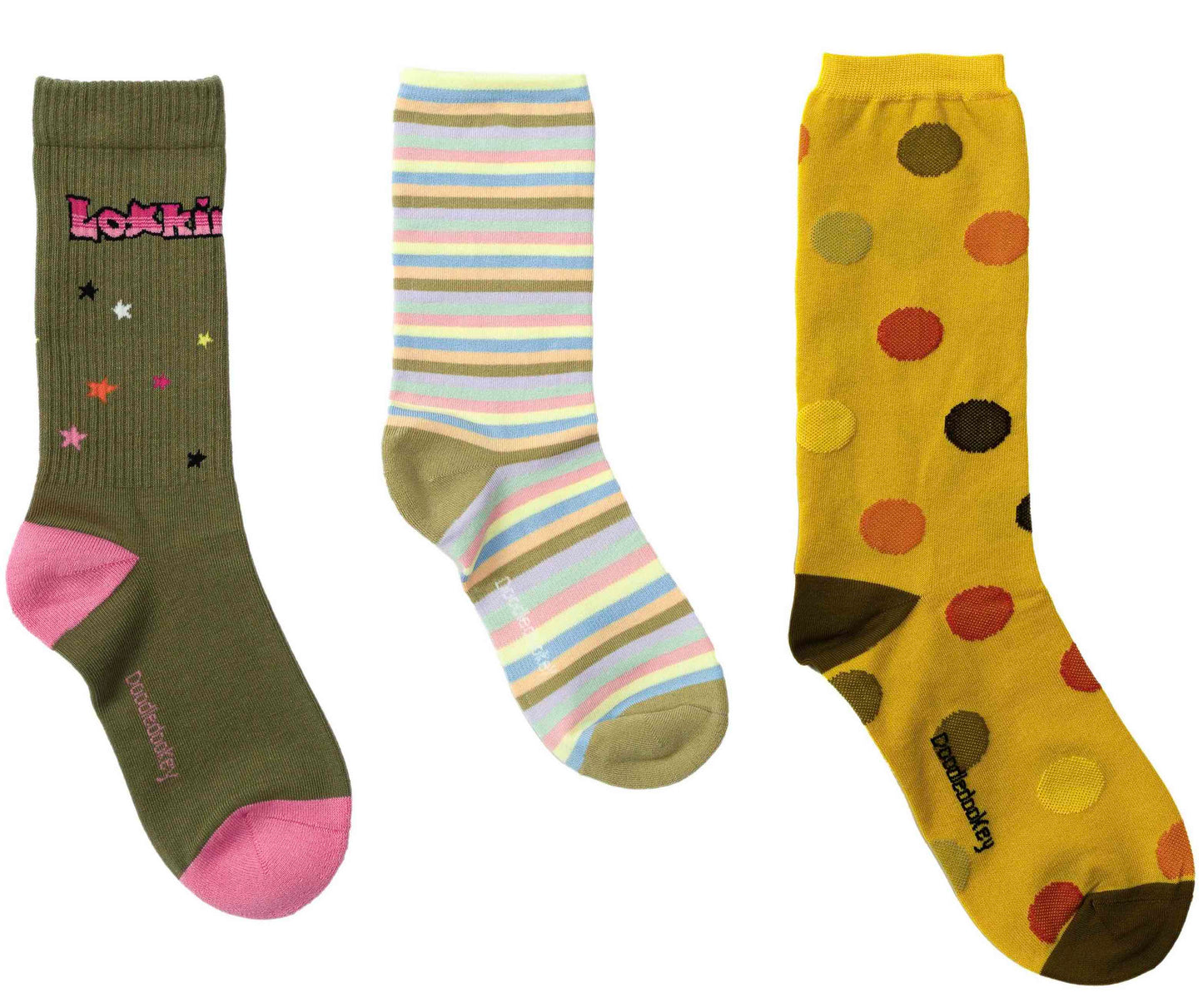 Egyptian Cotton Polka Dot Crew Socks Yellow