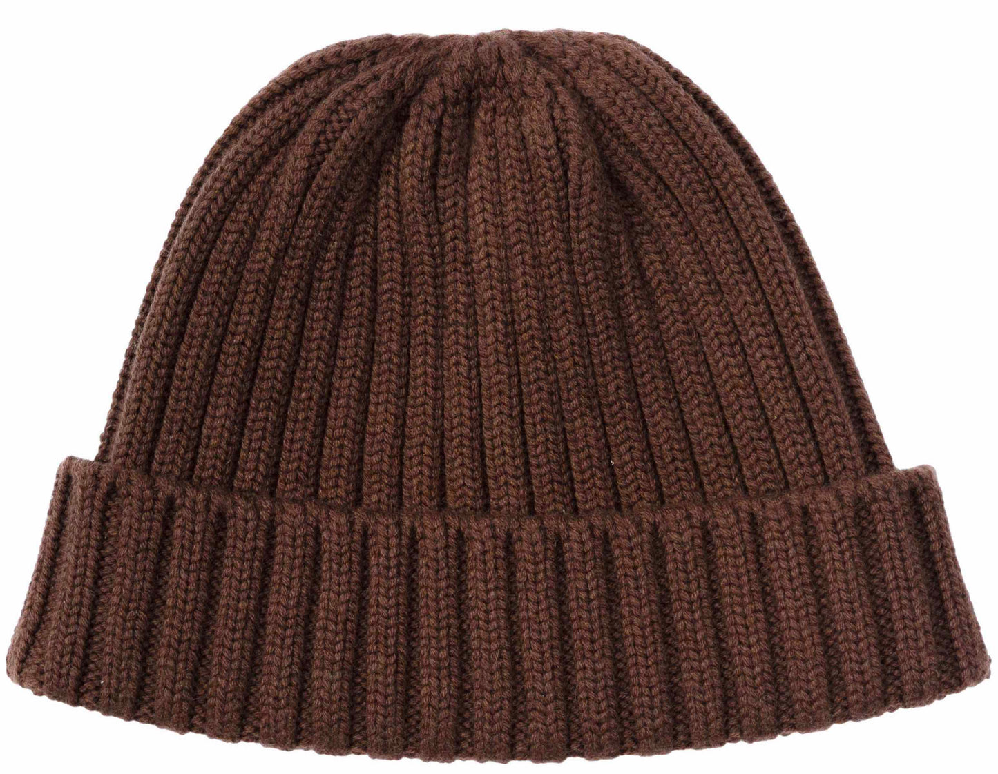 Wool Ribbed Rainbow Stripes Beanie Hat