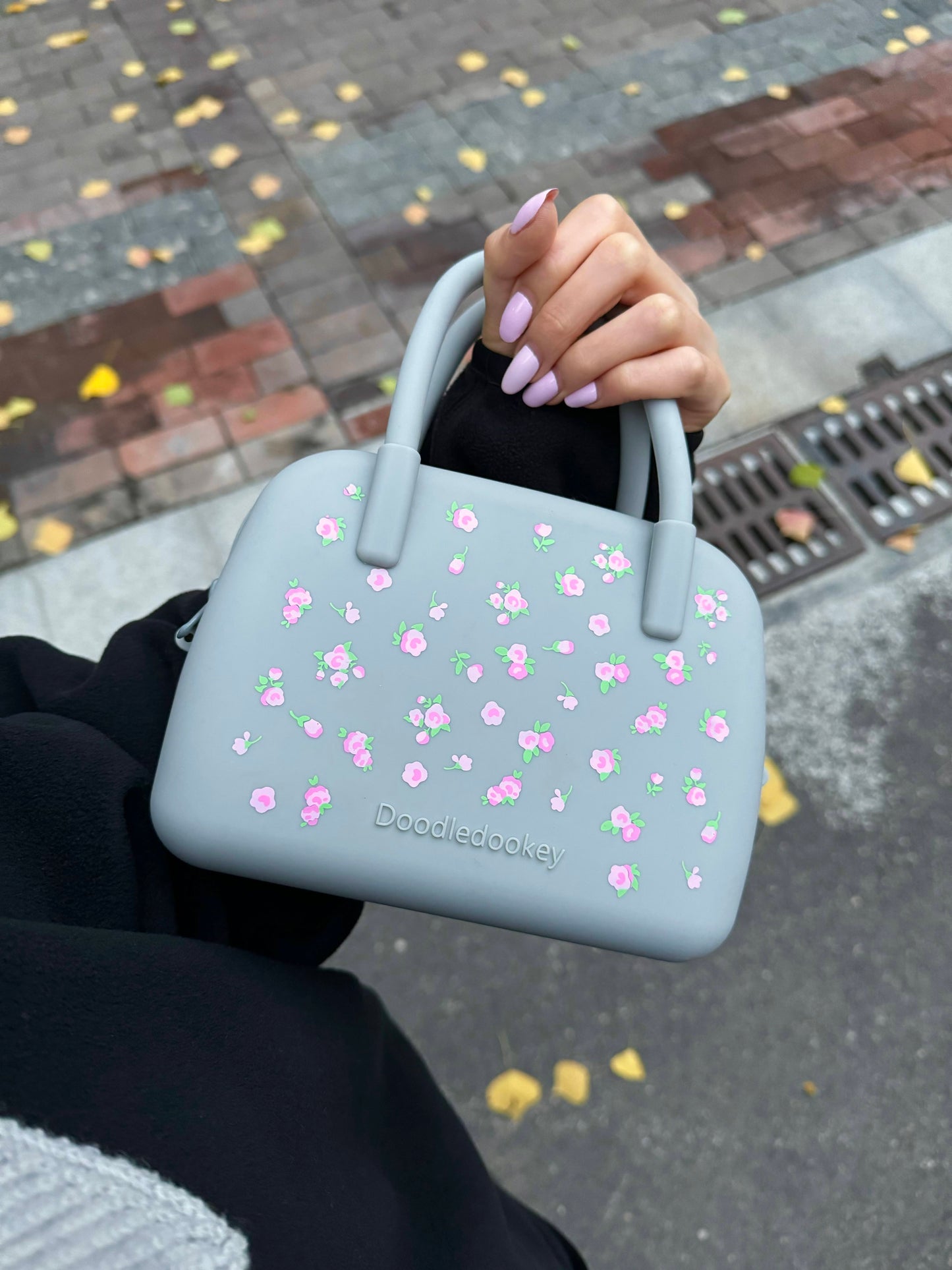 Silicone Floral Bag Gray