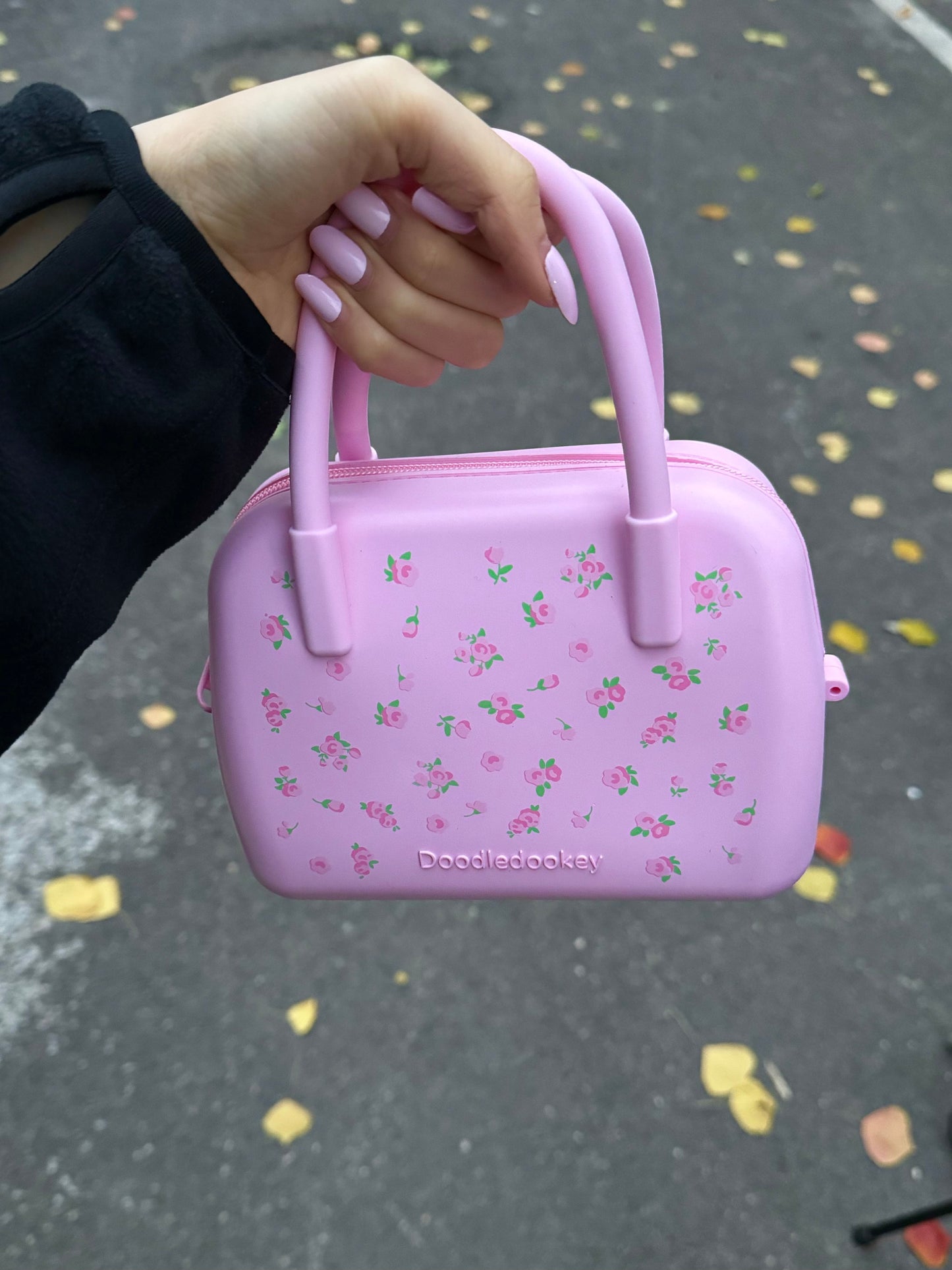 Silicone Floral Bag Baby Pink