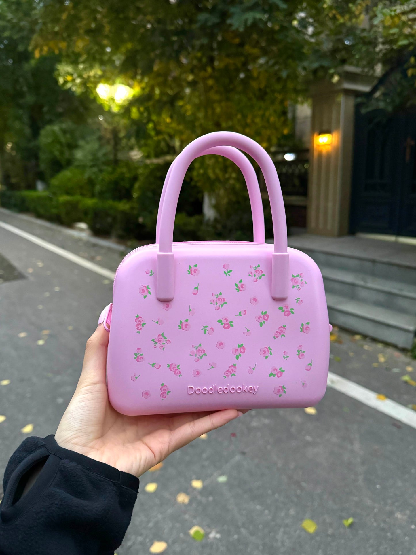 Silicone Floral Bag Baby Pink