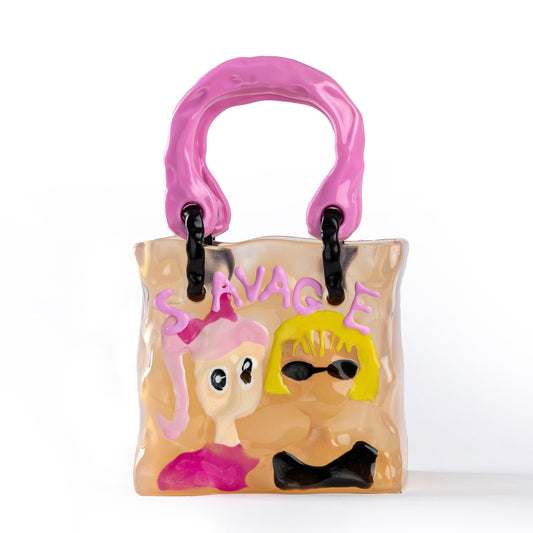 The Savage Hand Drawn Bag Pink